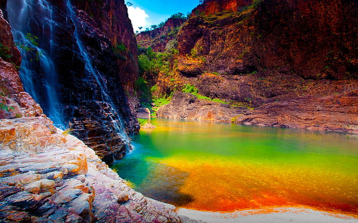 Warna Kakadu, gurun, ngarai, danau, air terjun, alam, dan lanskap, Wallpaper HD