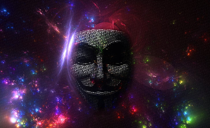 multicolored Guy Fawkes mask wallpaper, Technology, Anonymous, HD wallpaper