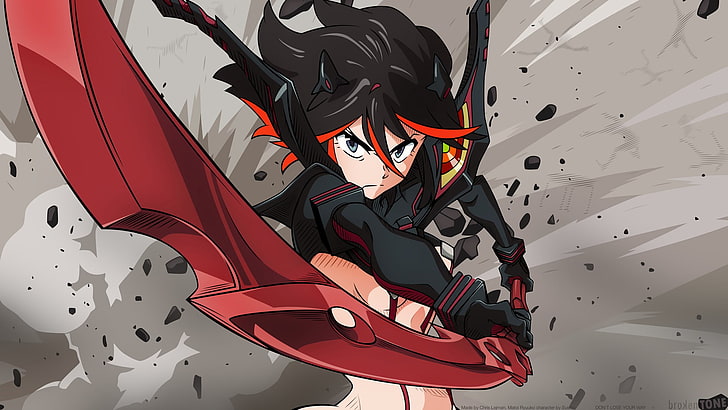 black haired anime character, Kill la Kill, Matoi Ryuuko, HD wallpaper