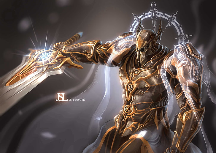 Mann mit brauner Rüstung und Schwert Wallpaper, Diablo 3, Diablo, Erzengel, Rüstung, Schwert, HD-Hintergrundbild