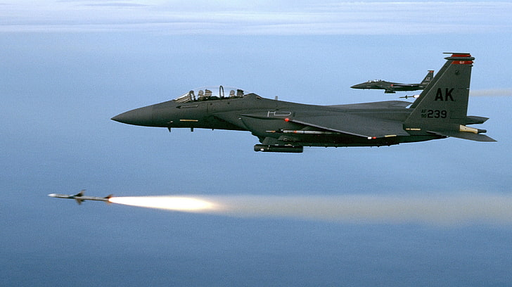 jet da combattimento AK 239 verde, aerei, missili, F-15 Eagle, aerei militari, militari, Sfondo HD