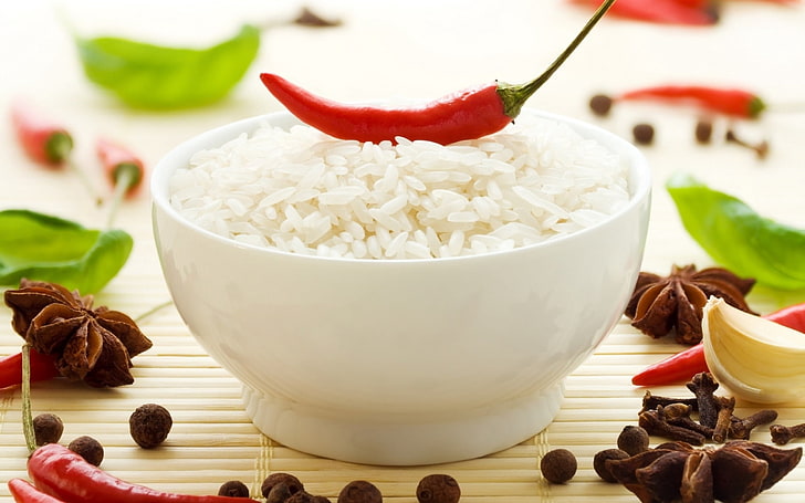 White bowl of rice HD wallpapers free download | Wallpaperbetter