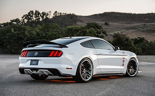 white and black coupe, Ford, Ford Mustang GT, Ford Mustang GT Apollo Edition, Ford Mustang, car, HD wallpaper HD wallpaper