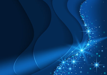 Абстрактный, Синий, Художественный, Блестки, HD обои HD wallpaper