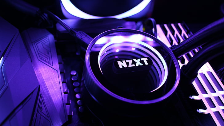 NZXT, фиолетовый, светлый, 5K, HD обои