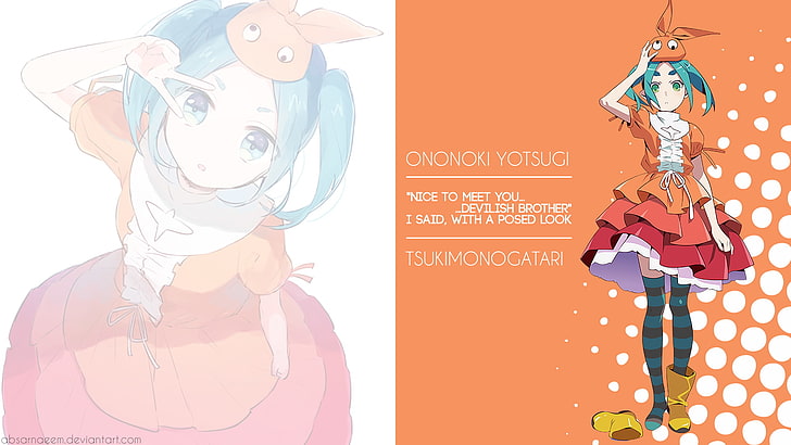 gadis anime, Seri Monogatari, Ononoki Yotsugi, Wallpaper HD
