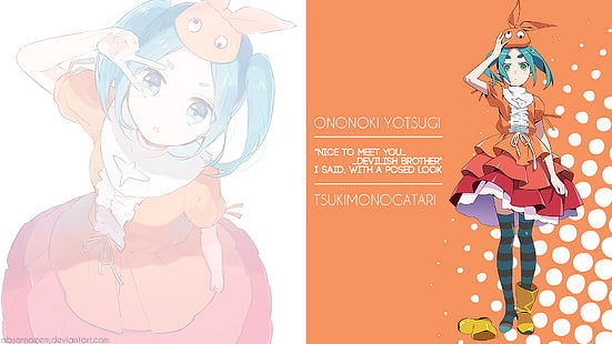 garotas de anime, série Monogatari, Ononoki Yotsugi, HD papel de parede HD wallpaper