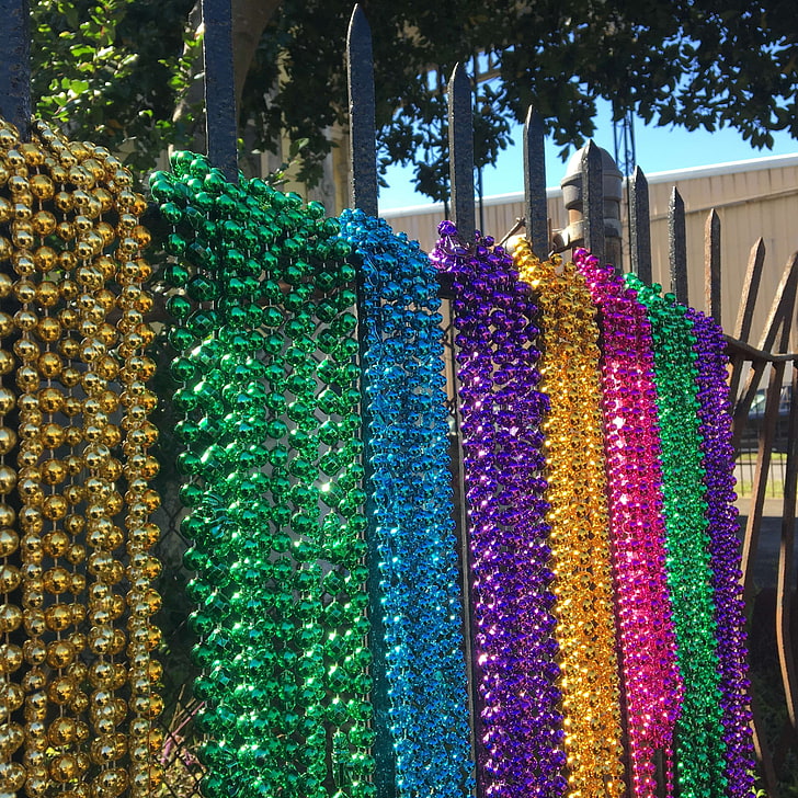 beads, colorful, colors, mardi gras, new orleans, HD wallpaper