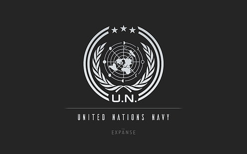 国連海軍のロゴ、広がり、ロゴ、シンプル、シンプルな背景、 HDデスクトップの壁紙 HD wallpaper