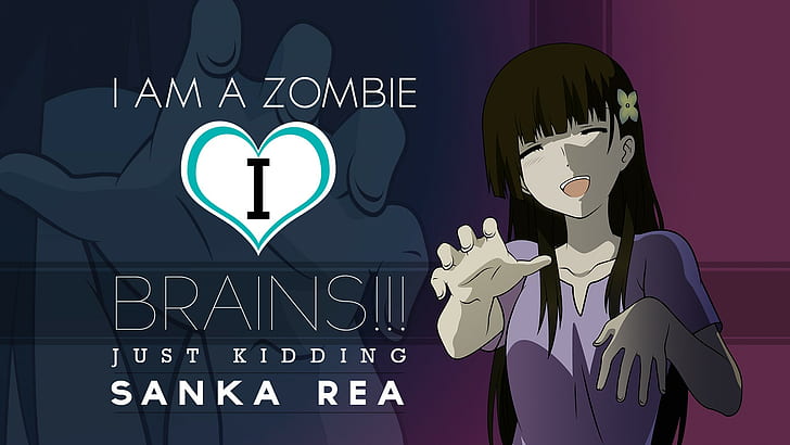 anime, anime dziewczyny, Sankarea, Sanka Rea, zombie, mózg, Tapety HD