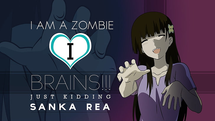mózg, anime, zombie, anime dziewczyny, Sankarea, Sanka Rea, Tapety HD