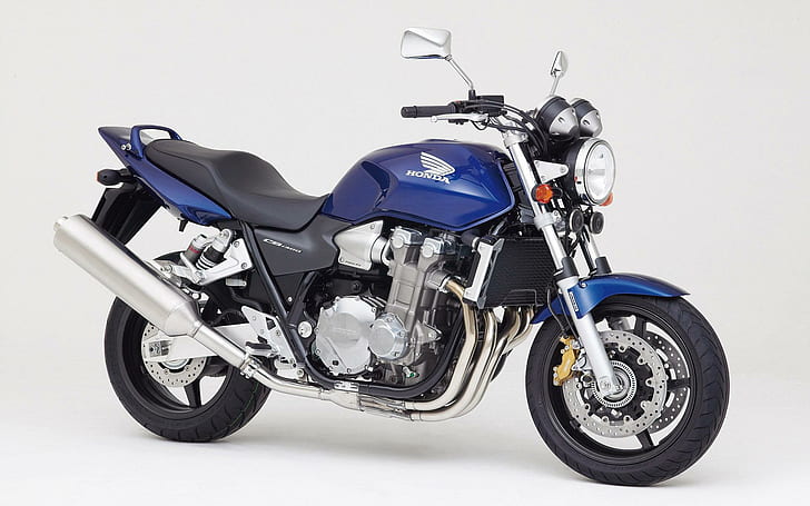 Honda CB1300, black blue and chrome honda standard motorcycle, motorcycles, 1920x1200, honda, honda cb1300, HD wallpaper