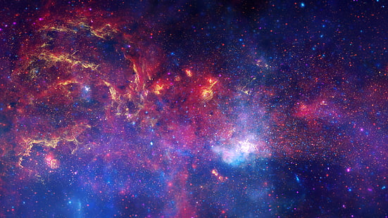 Галактика Созвездия, Галактика, Звездный, Звезды, Яркий, Космический телескоп Хаббла, Космический телескоп Спитцер, HD, 5K, HD обои HD wallpaper