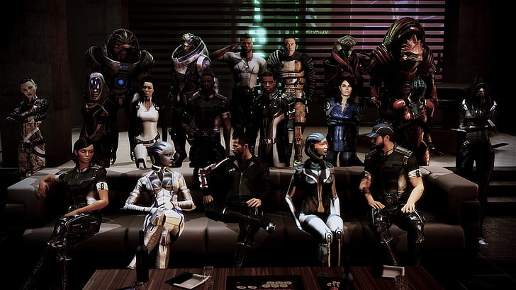 figuras de ação variadas, arte de fantasia, Mass Effect, videogames, HD papel de parede