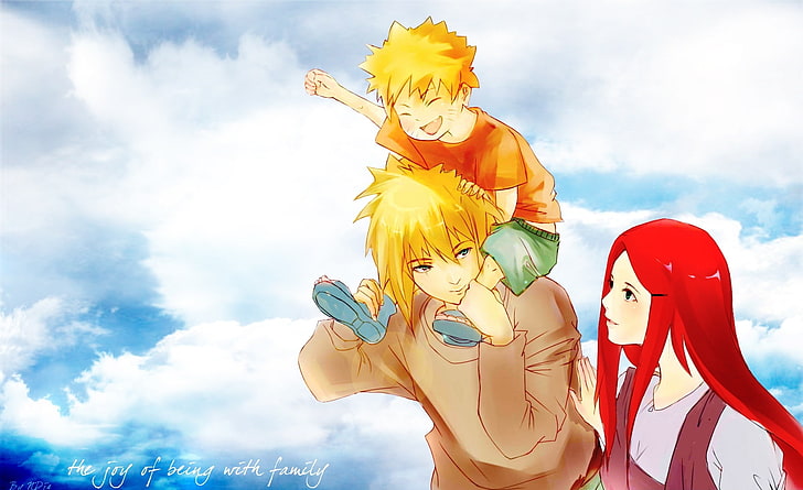 Naruto Family, Naruto illustration, Artistic, Anime, naruto, shippuden, family, minato, namikaze, kushina, uzumaki, famille, HD wallpaper
