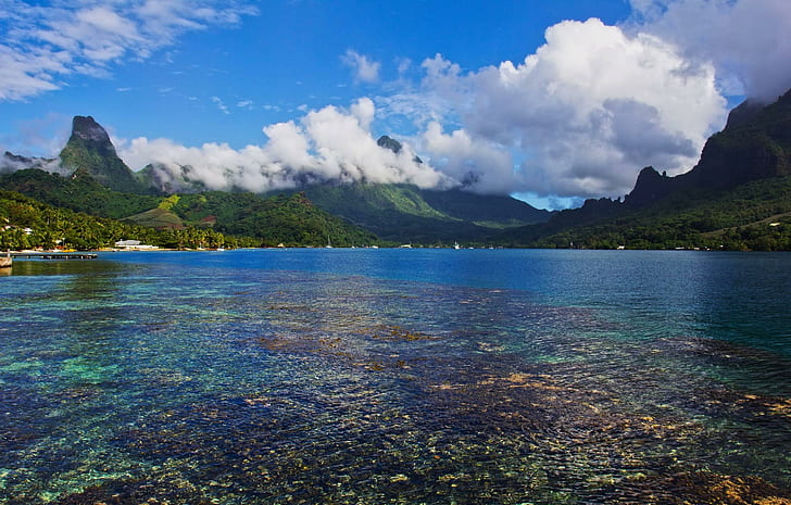Cook's Bay Moorea Südpazifik, Vulkan, Strand, Insel, Tahiti, Moorea, Cooks Bay, Polynesien, Exotik, Paradies, Vulkane, Französisch, HD-Hintergrundbild