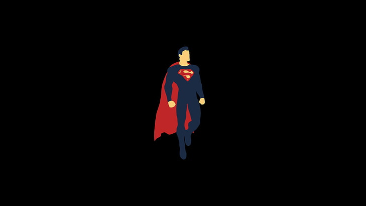 simple, simple background, black background, Superman, vector, vector art, HD wallpaper