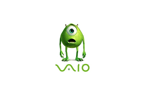 Vaio Green Eye, Mike Wazowski Illustration, Cartoons, Monster Inc., Computer / Vaio, Grün, Vaio, Monster Inc., Monster Inc. vaio, HD-Hintergrundbild HD wallpaper