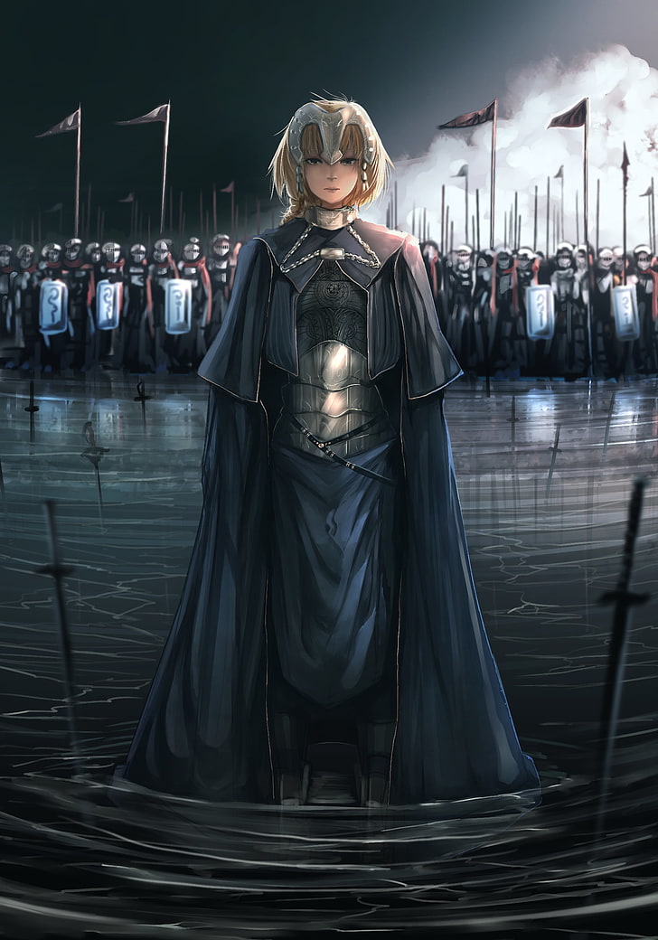 Jeanne De Arc digital art, Fate Series, Fate/Apocrypha , anime girls, Ruler (Fate/Apocrypha), Jeanne d'Arc, HD wallpaper