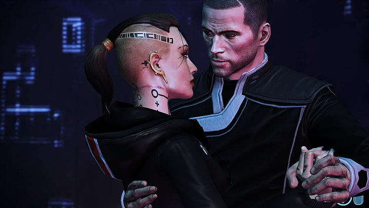 man and woman wallpaper, Mass Effect, video games, HD wallpaper