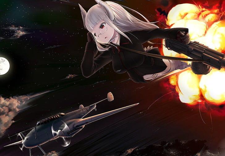 flying loli, Strike Witches, HD wallpaper