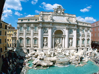 Rome, trevi fountain, Italy, HD wallpaper HD wallpaper