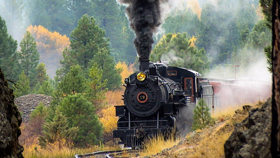 locomotive, train à vapeur, train, vapeur, chemin de fer, Fond d'écran HD HD wallpaper