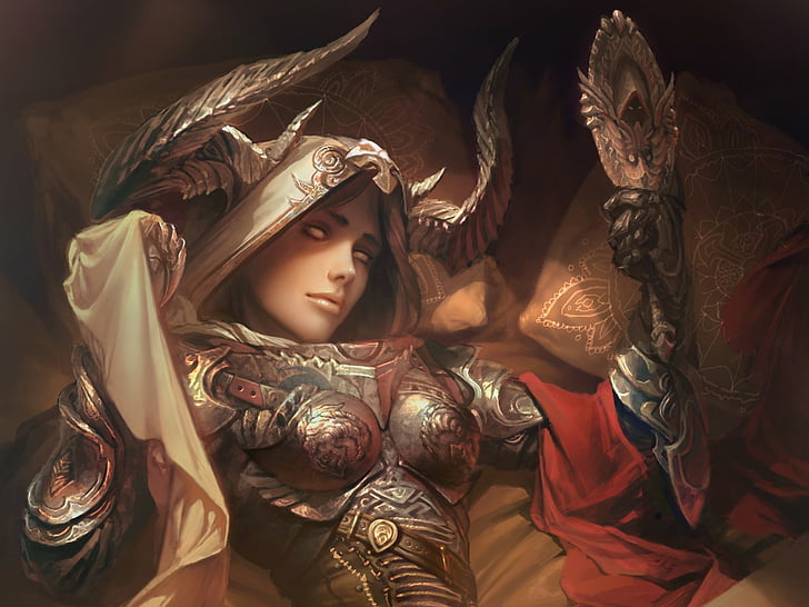 Diablo, Diablo III, Armor, Demon Hunter (Diablo III), Woman Warrior, HD wallpaper