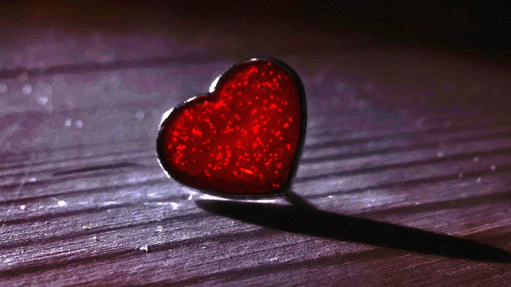 decoración en forma de corazón rojo y negro, corazón, Fondo de pantalla HD