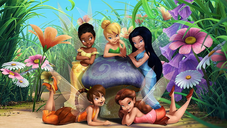 Lista postaci Disney Fairies Tinker Bell Fawn Rosetta Iridessa i Silvermist Tinkerbell i przyjaciele Tapeta komputerowa Hd 1920 × 1080, Tapety HD