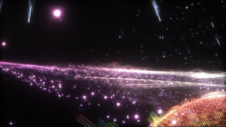 lila LED leuchtet, abstrakt, Polynom, HD-Hintergrundbild