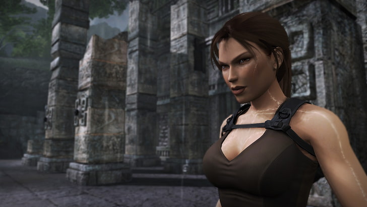 female game character with vest illustration, video games, Tomb Raider, Tomb Raider: Underworld, Lara Croft, HD wallpaper