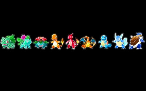 Blastoise, Bulbasaur, Charizard, Charmander, Charmeleon, Ivysaur, Pokemon, Squirtle, Venusaurier, Wartortle, HD-Hintergrundbild HD wallpaper