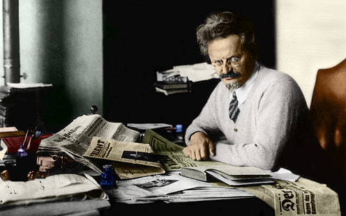 Leon Trotsky, fotos coloreadas, históricas, hombres, mirando al espectador, Fondo de pantalla HD HD wallpaper