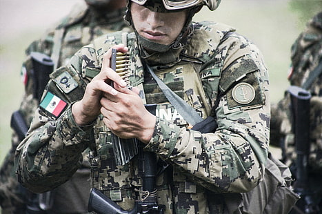 military, Mexican Marines, M4, war, marines, soldier, Mexico, HD wallpaper HD wallpaper
