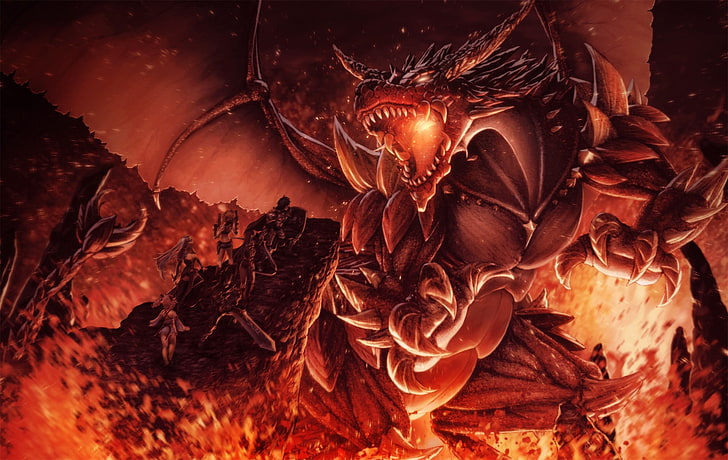 original characters, dragon, HD wallpaper