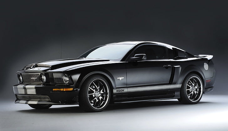 black Ford Mustang GT coupe, Mustang, Ford, 2009, Black Widow, Wallpaper HD