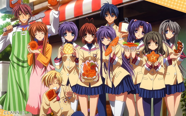 Clannad, Tomoya Okazaki, Ibuki Fuko, Sakagami Tomoyo, Nagisa Furukawa, Anime-Mädchen, Anime, HD-Hintergrundbild
