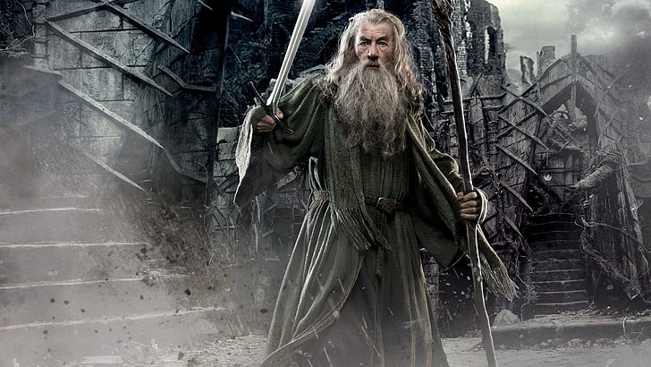 The Hobbit Gandalf digital wallpaper, Gandalf, The Hobbit: The Desolation of Smaug, Ian McKellen, movies, HD wallpaper