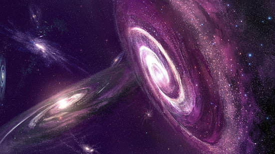 Alam semesta yang indah, bintang, galaksi, nebula warna ungu, Alam semesta, bintang, galaksi, ungu, warna, Nebula, Wallpaper HD HD wallpaper