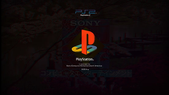 logotipo, PlayStation, videogame, Sony, Play Station 2, Play Station, vaporwave, arte digital, HD papel de parede HD wallpaper