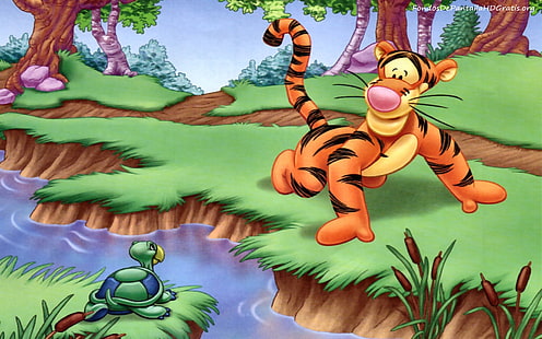 Tigger And Turtle Cartoon Winnie The Pooh Walt Disney Hd Wallpapers 1920×1200, HD wallpaper HD wallpaper