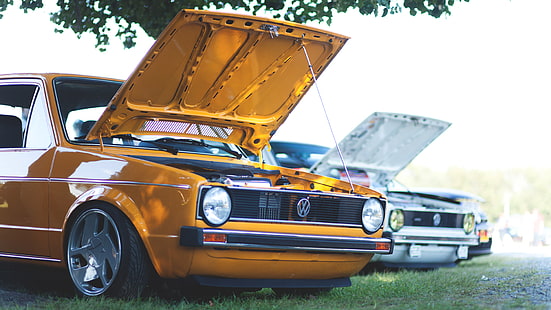 gelbes Volkswagen Fahrzeug, Golf, Volkswagen, mk1, HD-Hintergrundbild HD wallpaper