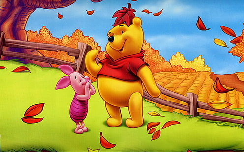 Piglet And Winnie the Pooh Cartoon Disney Hd Bakgrundsbilder 1920 × 1200, HD tapet HD wallpaper