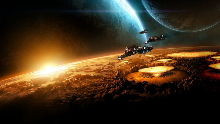 Raumschiff, Schlachtkreuzer, Starcraft II, StarCraft, Weltraum, HD-Hintergrundbild