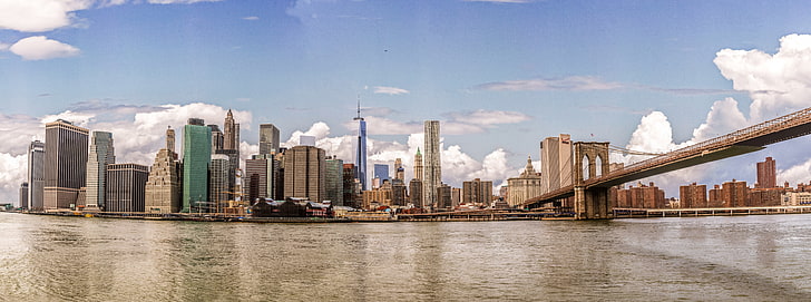 Brooklyn Bridge HDR, Nowy Jork, Most Brookliński, Nowy Jork, Miasto, Podróż, Rzeka, Miejski, Most, Brooklyn, Panoramiczny, Manhattan, Skyline, Eksploruj, Wycieczka, odwiedź, stany zjednoczone, Nowy Jork, punkt orientacyjny, wschodnia rzeka, najstarsze mosty, Tapety HD