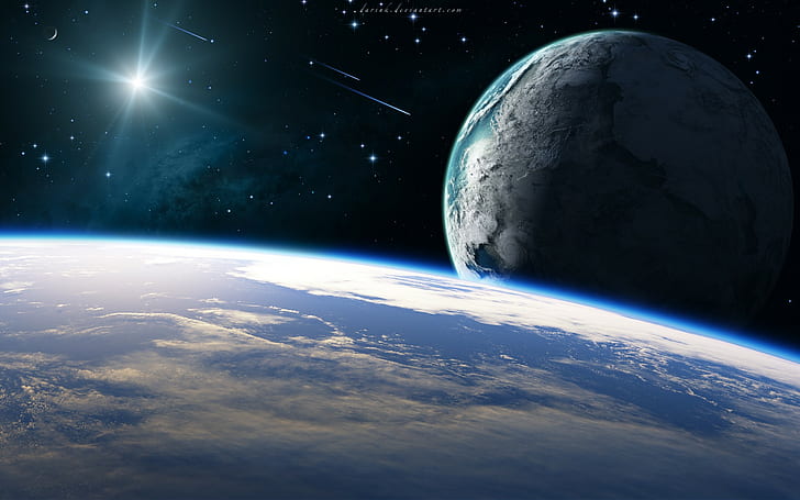 Asteroid Earth Planet HD, Weltraum, Erde, Planet, Asteroid, HD-Hintergrundbild