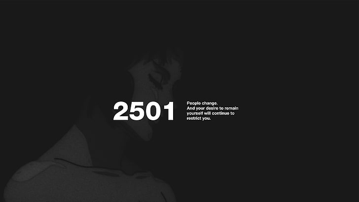 Ilustración de número 2501, Ghost in the Shell, Kusanagi Motoko, cita, minimalismo, Fondo de pantalla HD