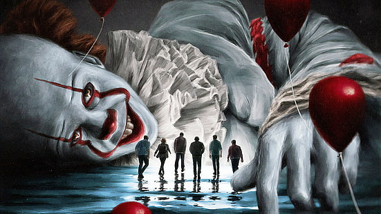  Movie, It Chapter Two, Balloon, Clown, Pennywise (It), Smile, HD wallpaper HD wallpaper
