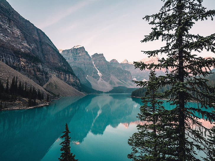 paisaje, naturaleza, montañas, Canadá, agua, bosque, lago, Parque Nacional Banff, Fondo de pantalla HD